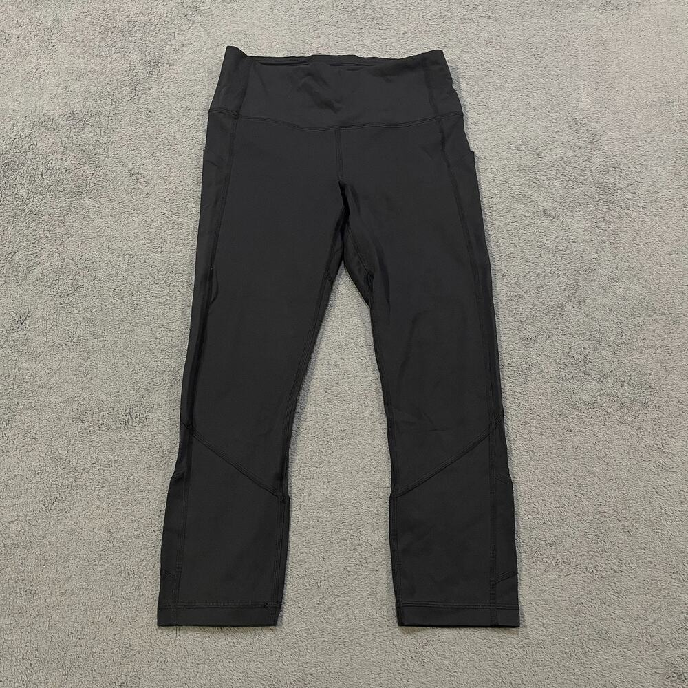 Lululemon Black Classic Athletic Yoga Workout Cropped Leggings Women’s Size 6